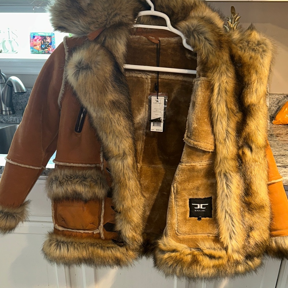 Luxurious Faux Fur Trimmed Coat